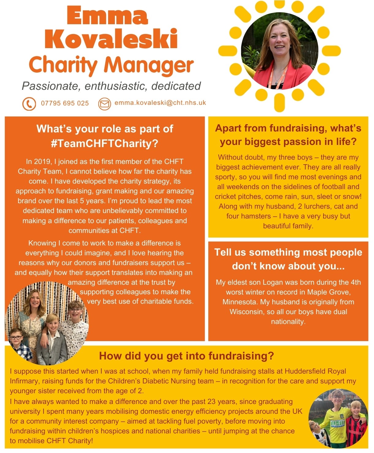 Colleague profile of Charity Manager, Emma.