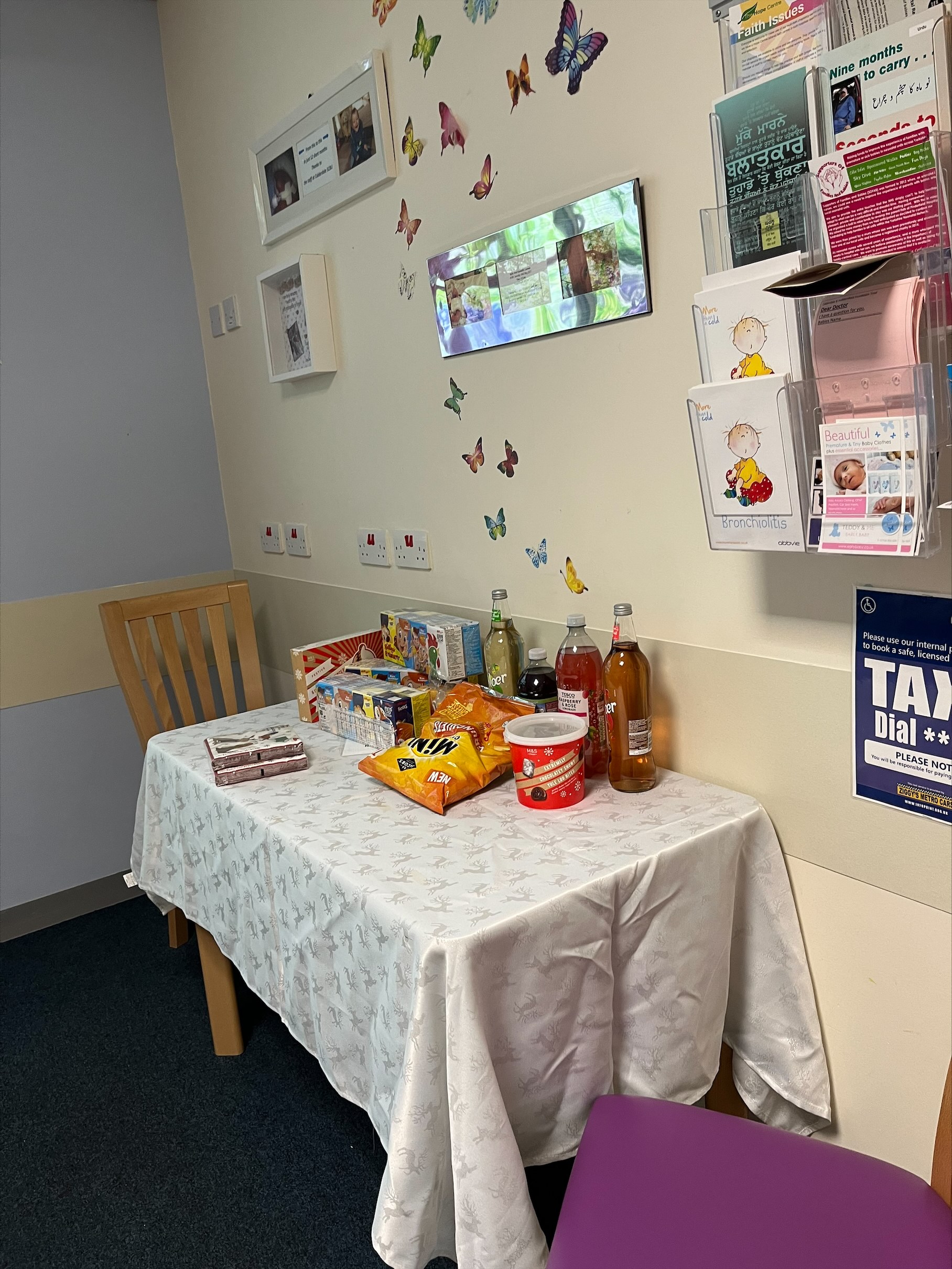 Table of food bags